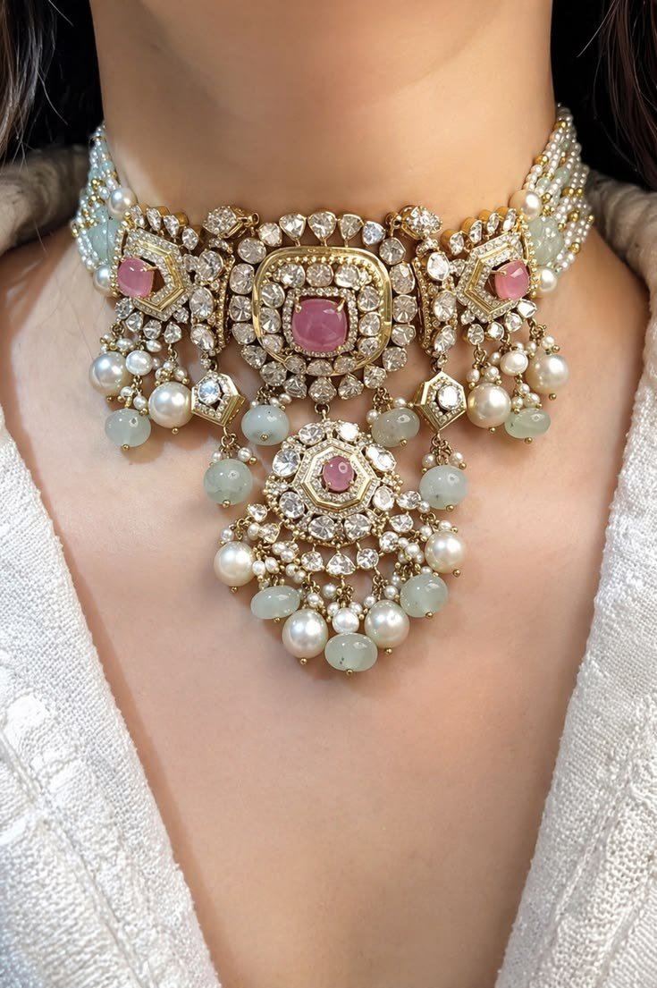 Pastel bridal choker